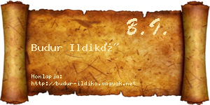 Budur Ildikó névjegykártya